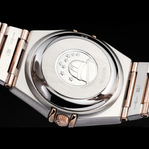 Omega Constellation Jewelry Rose Gold Case Radial Emblem Black Dial new58129