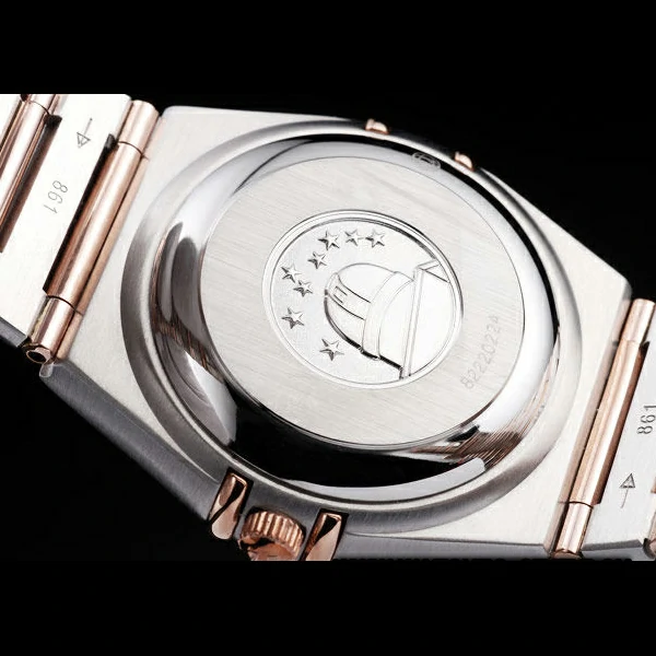 Omega Constellation Jewelry Rose Gold Case Omega Emblem White Dial new58131