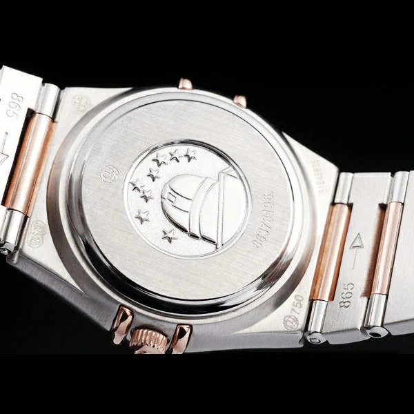 Omega Constellation Jewelry Rose Gold Case Radial Emblem Black Dial new58135