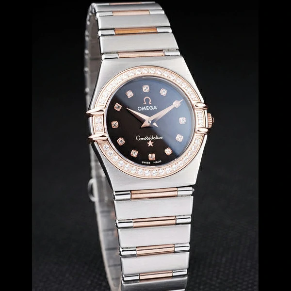 Omega Constellation Jewelry Diamond Case Black Dial new58138
