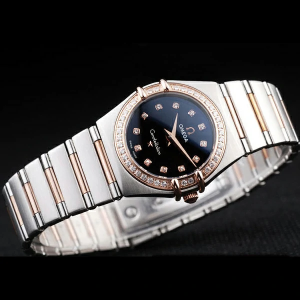 Omega Constellation Jewelry Diamond Case Black Dial new58138
