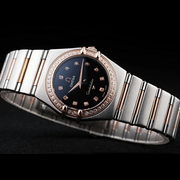 Omega Constellation Jewelry Diamond Case Black Dial new58138