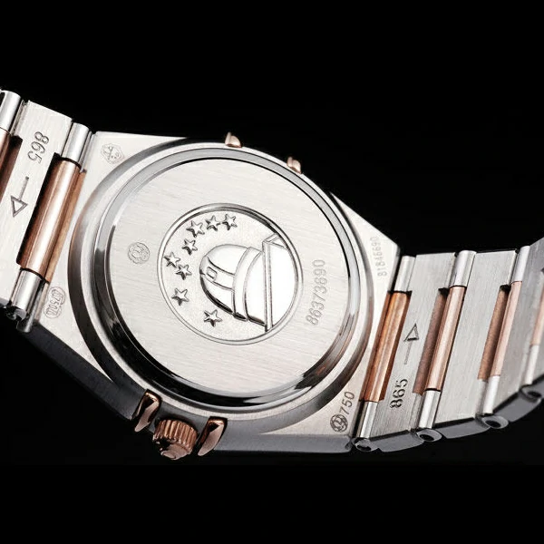 Omega Constellation Jewelry Rose Gold Case Radial Emblem Brown Dial new58139