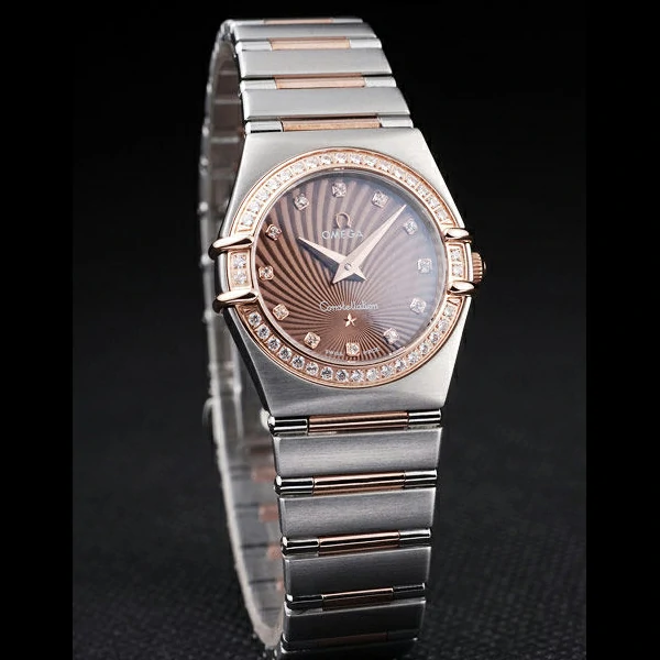 Omega Constellation Jewelry Diamond Case Radial Emblem Brown Dial new58140