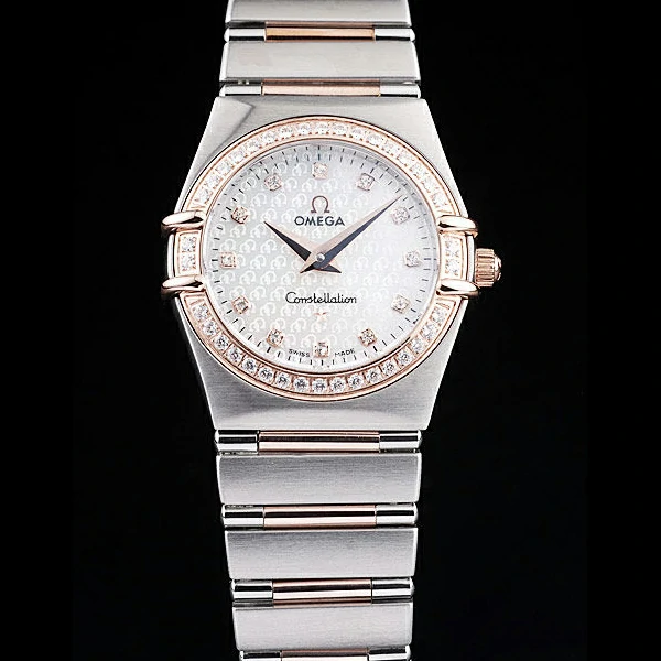 Omega Constellation Jewelry Diamond Case Omega Emblem White Dial new58142
