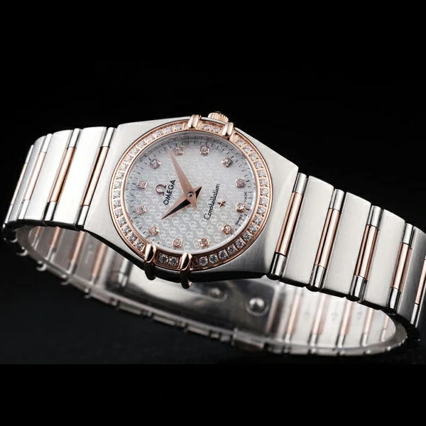 Omega Constellation Jewelry Diamond Case Omega Emblem White Dial new58142