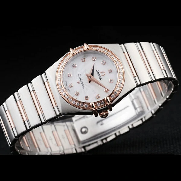 Omega Constellation Jewelry Diamond Case Radial Emblem White Dial new958145