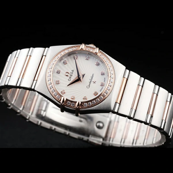 Omega Constellation Jewelry Diamond Case Small Radial Emblem White Dial new58147