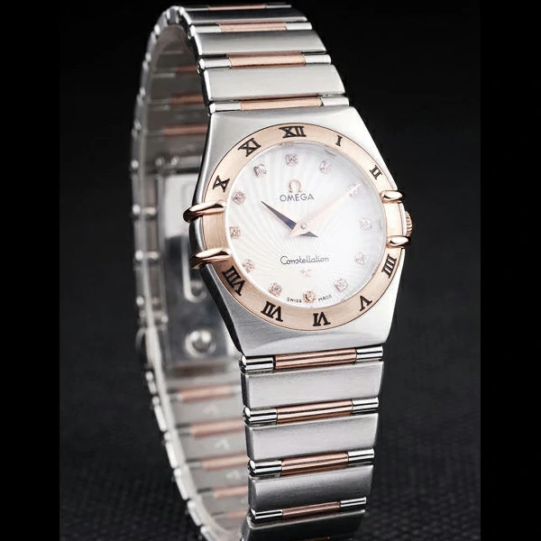 Omega Constellation Jewelry Rose Gold Case Small Radial Emblem White Dial new58148