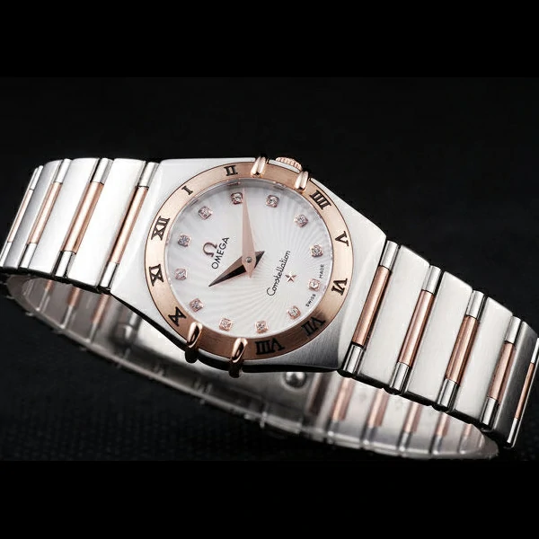 Omega Constellation Jewelry Rose Gold Case Small Radial Emblem White Dial new58148