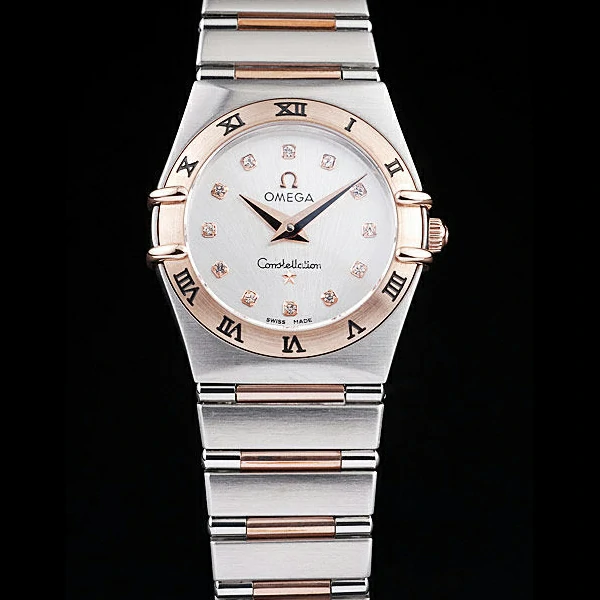 Omega Constellation Jewelry Rose Gold Case White Dial new58150