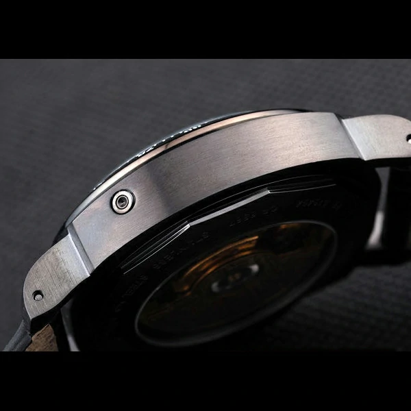 Panerai Luminor Black Ionized Stainless Steel Case Black Dial Black Leather Strap new58166