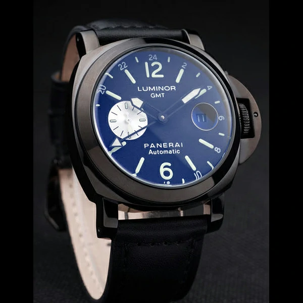 Panerai Luminor Black Ionized Stainless Steel Case Black Dial Black Leather Strap new58170