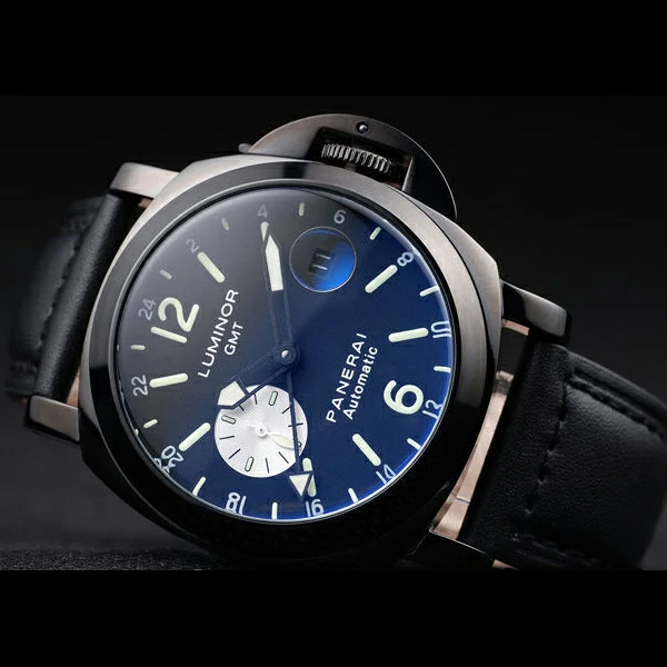 Panerai Luminor Black Ionized Stainless Steel Case Black Dial Black Leather Strap new58170