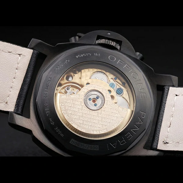 Panerai Luminor Black Ionized Stainless Steel Case Black Dial Black Leather Strap new58171