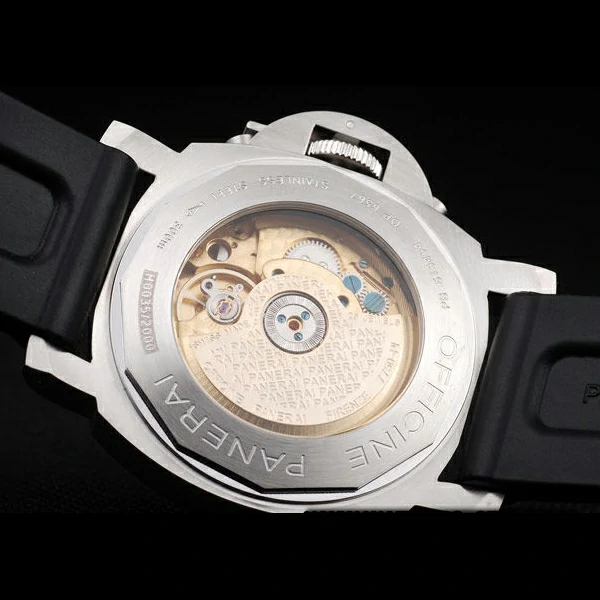 Panerai Luminor Brushed Stainless Steel Case Black Dial Black Rubber Strap new58188