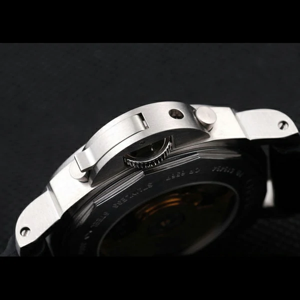 Panerai Luminor Brushed Stainless Steel Case Black Dial Black Rubber Strap new58188