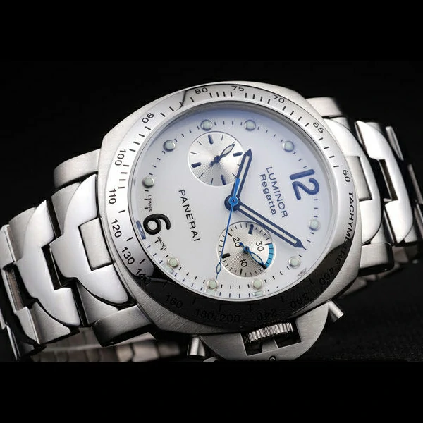 Panerai Luminor Brushed Stainless Steel Case White Dial Stainless Steel Strap new58189