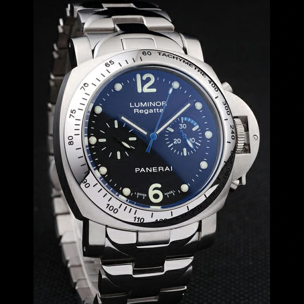 Panerai Luminor Brushed Stainless Steel Case Black Dial Stainless Steel Strap new58190