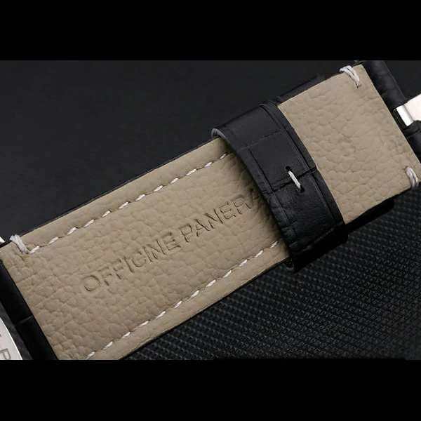 Panerai Luminor Brushed Stainless Steel Case Black Dial Black Leather Strap new58209