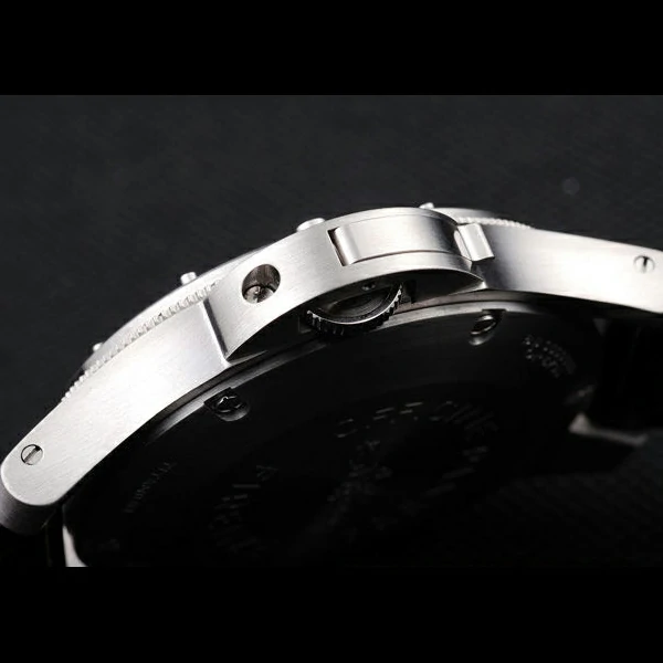 Panerai Luminor Brushed Stainless Steel Case Black Dial Dark Brown Leather Strap new58214