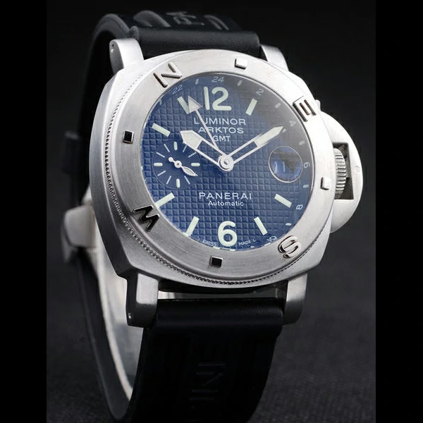 Panerai Luminor Brushed Stainless Steel Case Black Dial Black Rubber Strap new58216