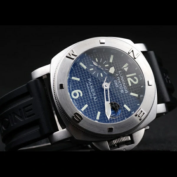 Panerai Luminor Brushed Stainless Steel Case Black Dial Black Rubber Strap new58216