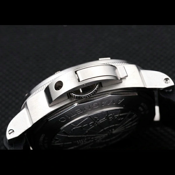Panerai Luminor Brushed Stainless Steel Case Black Dial Black Rubber Strap new58216