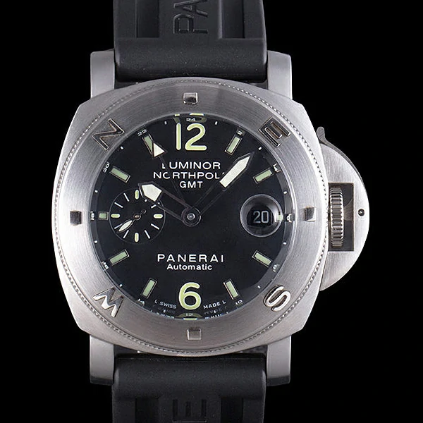 Panerai Luminor Brushed Stainless Steel Case Black Dial Black Rubber Strap new58217