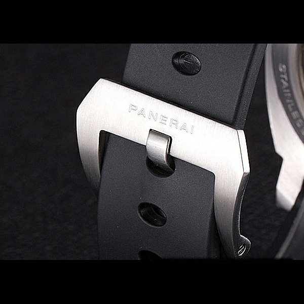 Panerai Luminor Brushed Stainless Steel Case Black Dial Black Rubber Strap new58217