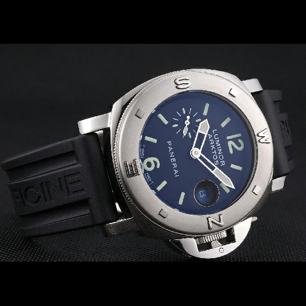Panerai Luminor Brushed Stainless Steel Case Black Dial Black Rubber Strap new58218
