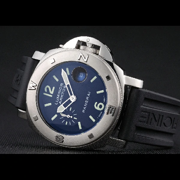 Panerai Luminor Brushed Stainless Steel Case Black Dial Black Rubber Strap new58218