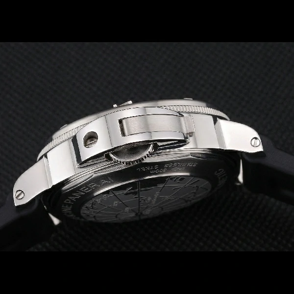 Panerai Luminor Brushed Stainless Steel Case Black Dial Black Rubber Strap new58218