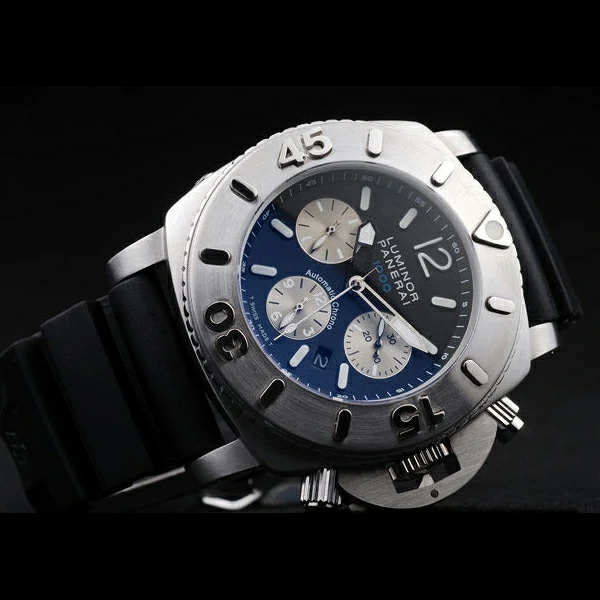 Panerai Luminor Brushed Stainless Steel Case Black Dial Black Rubber Strap new58219