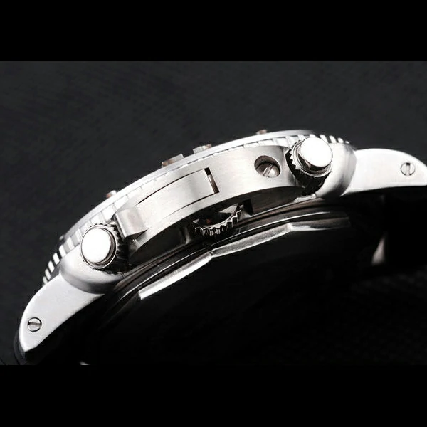 Panerai Luminor Brushed Stainless Steel Case Black Dial Black Rubber Strap new58219
