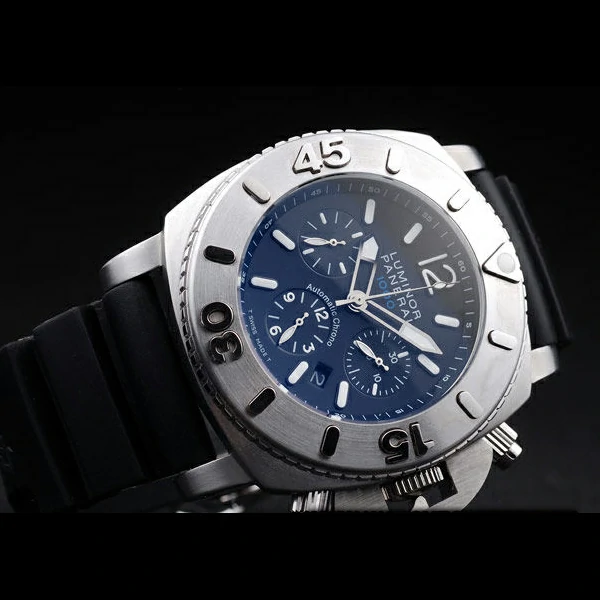 Panerai Luminor Brushed Stainless Steel Case Black Dial Black Rubber Strap new58220