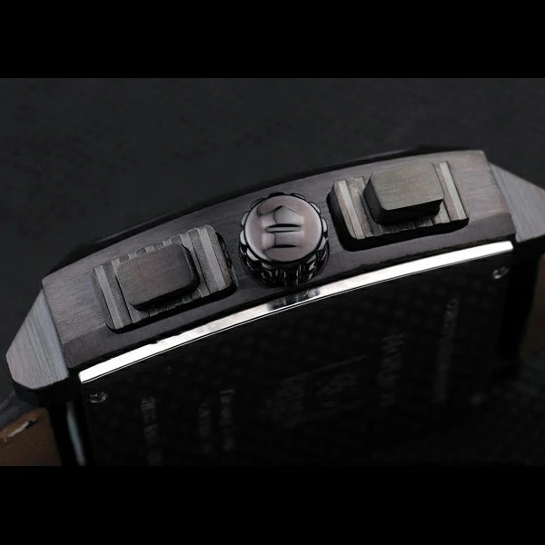 Tag Heuer Monaco Black Ceramic Case Black Dial Black Leather Strap new58246