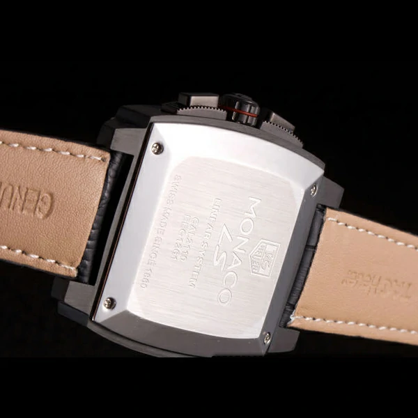 Tag Heuer Monaco Black Ceramic Case Black Dial Black Leather Strap new58246
