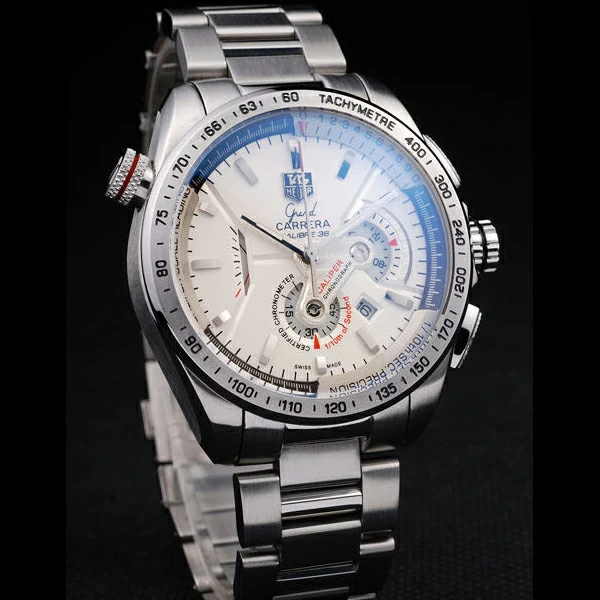 Tag Heuer Carrera Tachymeter Bezel White Dial Stainless Steel Strap new58248