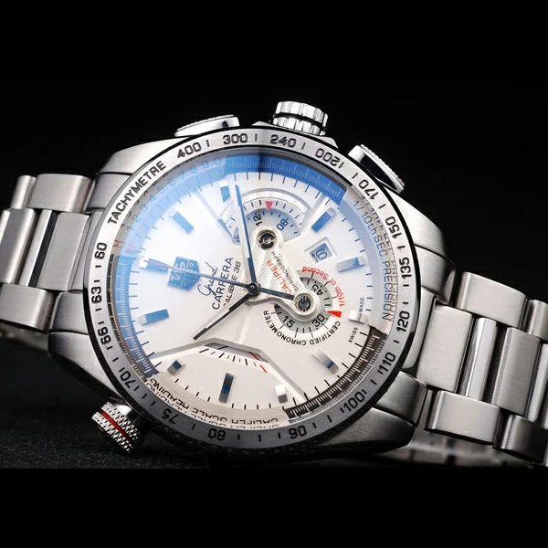 Tag Heuer Carrera Tachymeter Bezel White Dial Stainless Steel Strap new58248