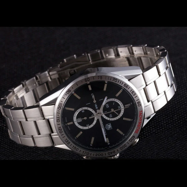 Tag Heuer Carrera Tachymeter Bezel Black Dial Stainless Steel Strap new58249