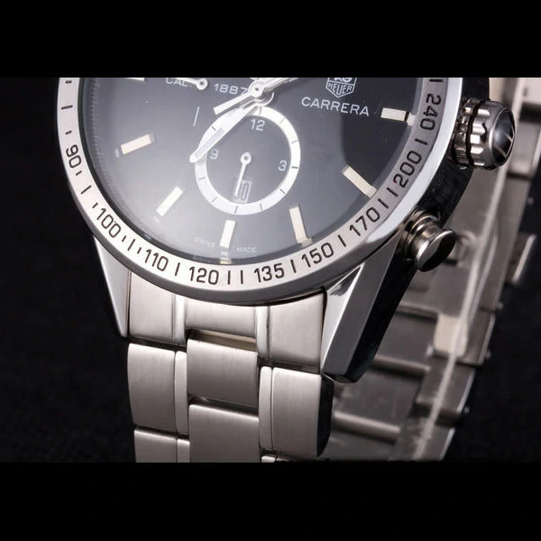 Tag Heuer Carrera Tachymeter Bezel Black Dial Stainless Steel Strap new58249