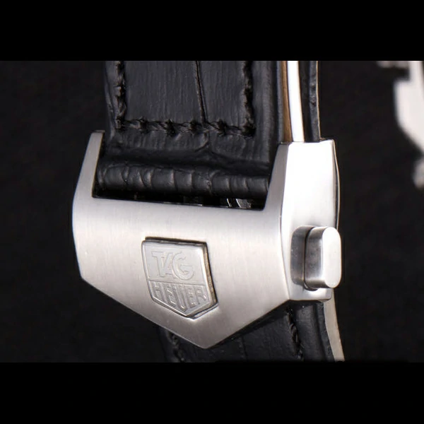 Tag Heuer Carrera Tachymeter Bezel Black Dial Black Leather Strap new58251