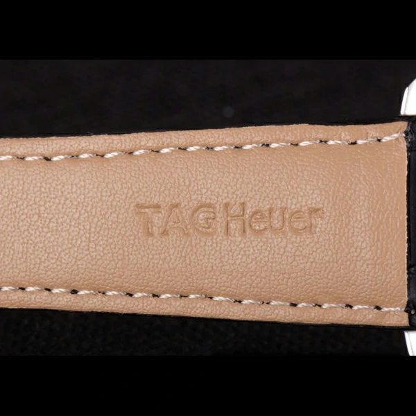Tag Heuer Carrera Tachymeter Bezel Black Dial Black Leather Strap new58251