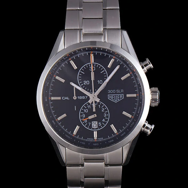 Tag Heuer SLR Polished Stainless Steel Case Black Dial Stainless Steel Strap new58255