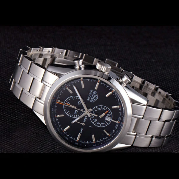 Tag Heuer SLR Polished Stainless Steel Case Black Dial Stainless Steel Strap new58255
