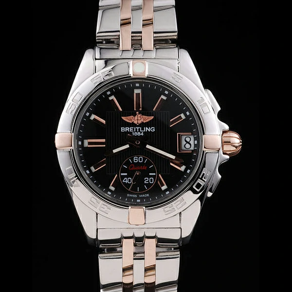 Breitling Certifie Stainless Steel Bezel Black Dial Stainless Steel Strap new58279