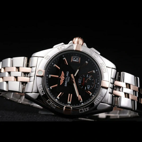 Breitling Certifie Stainless Steel Bezel Black Dial Stainless Steel Strap new58279