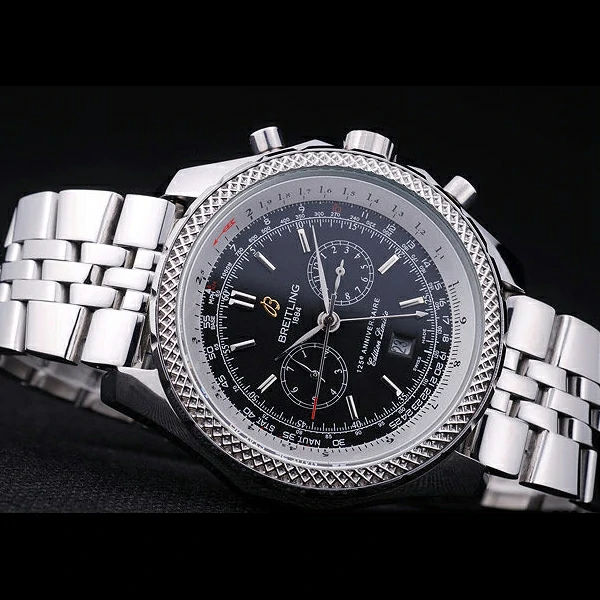 Breitling Bentley Black Dial Stainless Steel Strap new58293