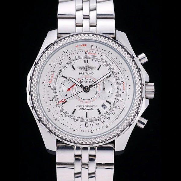 Breitling Bentley Chronograph White Dial Stainless Steel Strap new58294